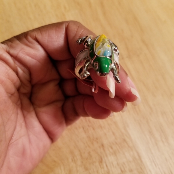 Stainless steel Murano Frog Ring Size 6 - Picture 5 of 8
